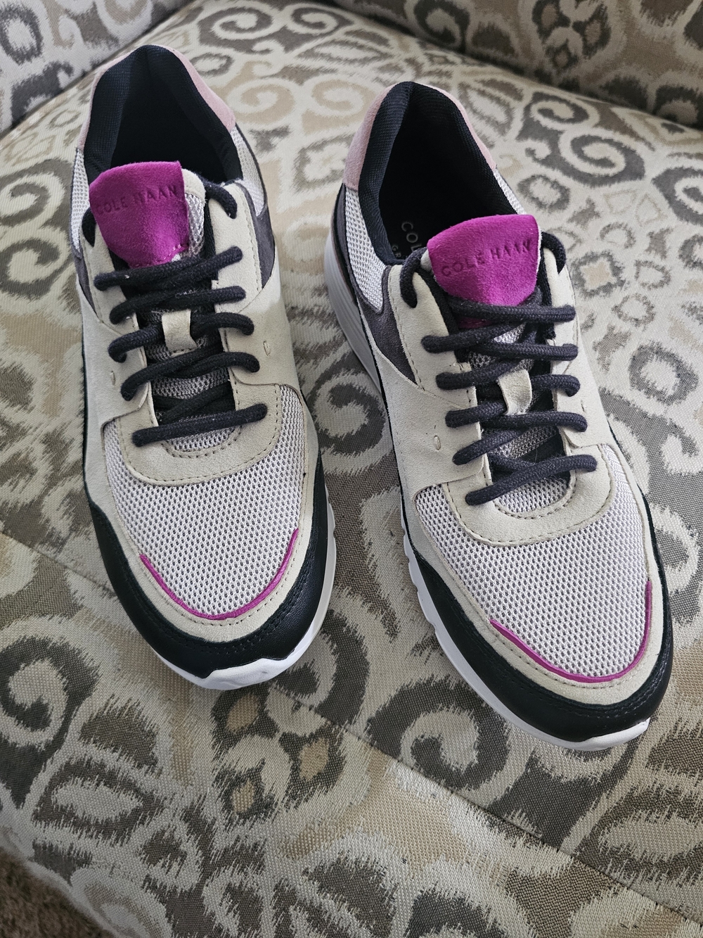 Cole Haan Women's White, Black & Pink Athletic Sneakers